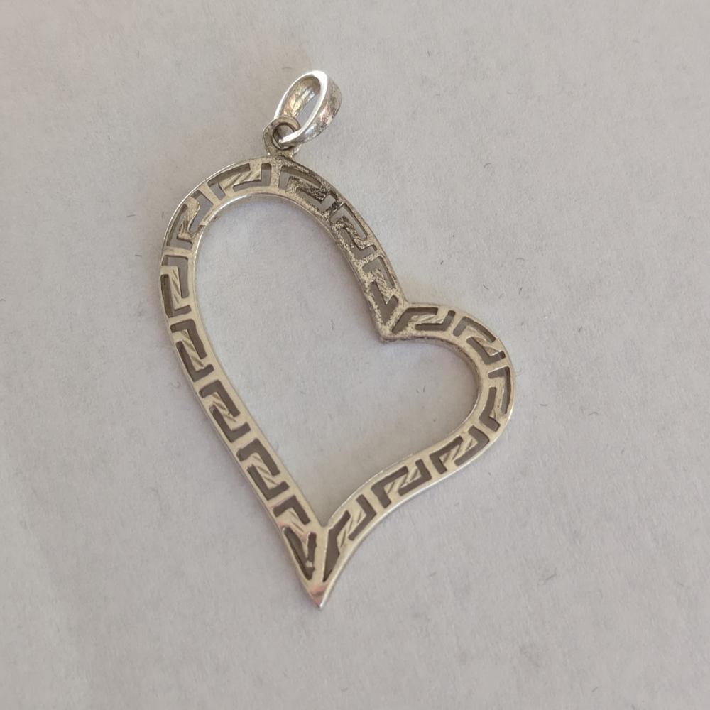 Pendant Silver 925 Heart Pendant Necklace - Elegant Openwork Heart